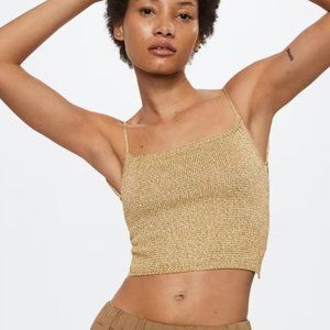 Mango Gold Knit Shimmer Tank NWT